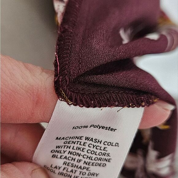 Chelsea28 Floral Wrap Blouse - Burgundy and Pink - Picture 7 of 7